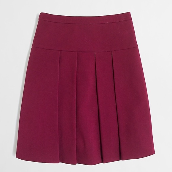 J. Crew Dresses & Skirts - J. Crew Burgundy Maroon Red Crepe Box Midi Skirt